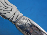 Lap Over Edge Acid Etched Tiffany Sterling Silver Fish Knife Sea Grasses 7 7/8"