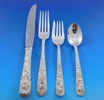 Repousse by Kirk Sterling Silver Flatware Set for 12 Service 48 pieces