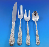 Repousse by Kirk Sterling Silver Flatware Set for 12 Service 48 pieces