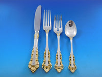 Medici Golden Accent by Gorham Sterling Silver Flatware Set 12 Service 66 Pieces