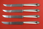 Woodlily by Frank Smith Sterling Silver Steak Knife Set 4pc Texas Sized Custom