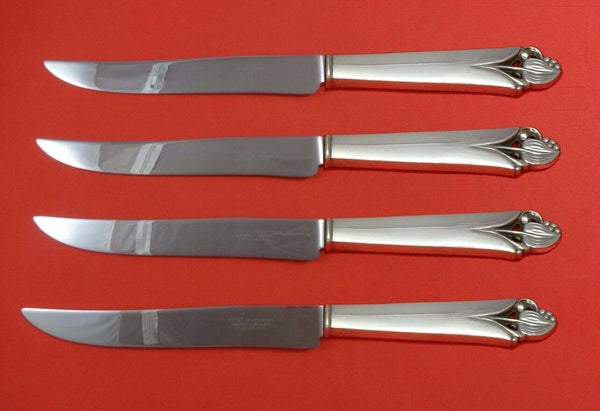 Woodlily by Frank Smith Sterling Silver Steak Knife Set 4pc Texas Sized Custom
