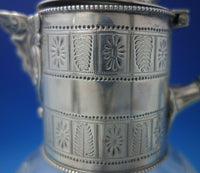 JK TH and GW English Sterling Silver Decanter with Cut Crystal Bearded Man #5858