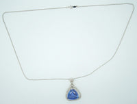14k Gold 8.94ct Trillion Cut Genuine Natural Tanzanite Pendant w/Diamonds #J2840