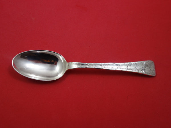 Lap Over Acid Etched by Tiffany Sterling Place Soup Spoon w/Gooseberries 7"