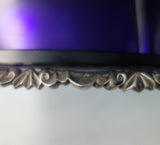 Wilkens German .800 Silver Serving Bowl Square w/Blue Cobalt Liner c1920 (#5929)