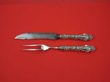 Irian by Wallace Sterling Silver Steak Carving Set knife 9 1/2" Fork 8 5/8"