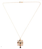 9k Yellow and Rose Gold Lavaliere Pendant with Genuine Natural Garnets (#J5697)