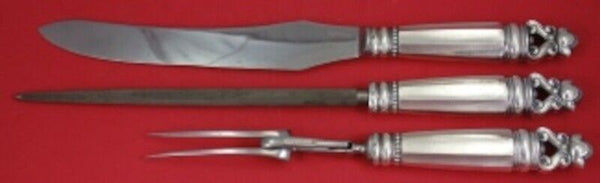 Acorn by Georg Jensen Sterling Silver Roast Carving Set 3pc HH with Stainless