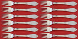 Continental by Georg Jensen Sterling Silver Salad Fork 4-Tine Set of 12 pcs 6"