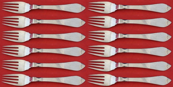 Continental by Georg Jensen Sterling Silver Salad Fork 4-Tine Set of 12 pcs 6"