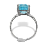 14k White Gold 7.92 Carat Genuine Natural Aquamarine Ring Size 8 (#J7202)