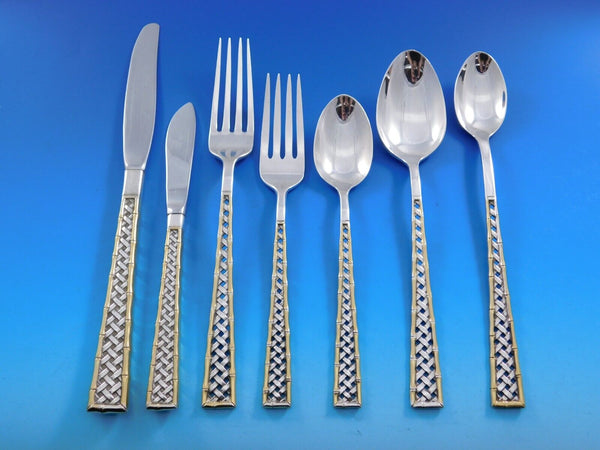 Golden Tradewinds by International Sterling Silver Flatware Set 91 pcs Bamboo