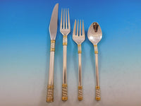 Aegean Weave Gold by Wallace Sterling Silver Flatware Set 12 Service 60 pieces