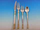 Aegean Weave Gold by Wallace Sterling Silver Flatware Set 12 Service 60 pieces