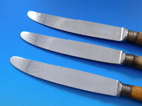 Tahiti by Buccellati Sterling Silver Dinner Knife Set of 3 Bamboo Vintage 9 7/8"