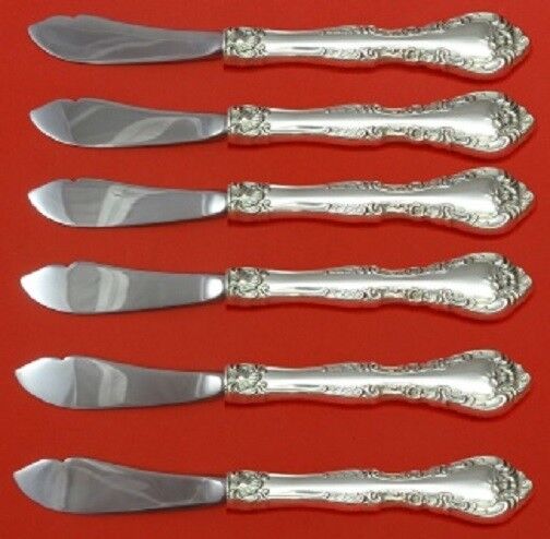 Alencon Lace by Gorham Sterling Silver Trout Knife Set HHWS 6pc Custom