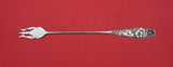 Flora by Shiebler Sterling Silver Pickle Fork 3-tine w/ geranium 8 1/4"