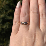 10k Rose Gold Victorian Band Ring with Seed Pearl and Garnets Size 6.5 (#J7118)