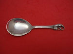 Danish Sterling Silver Preserve Spoon Blossom Handle Marked Em 7"