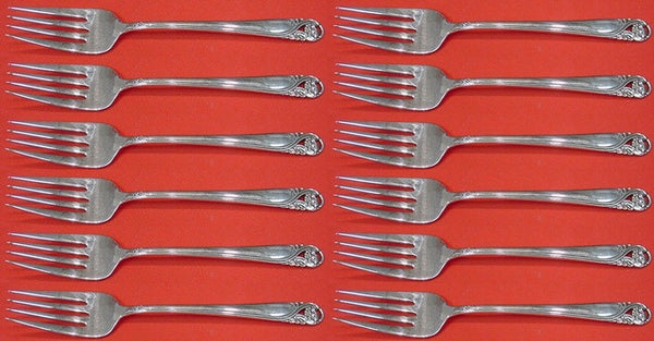 Spring Glory by International Sterling Silver Salad Fork Set 12 pcs 6 1/2"