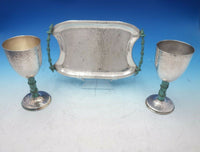 Bamboo by Emilia Castillo Mexican Silverplate Wine Pitcher Set 4pc (#5279)