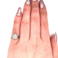 14k Gold and Platinum Mine Cut 1 Carat TW Genuine Natural Diamond Ring (#J5448)