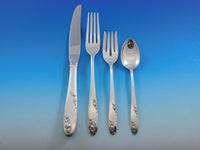 Rosecrest by Alvin Sterling Silver Flatware Set for 8 Service 56 pcs Dinner