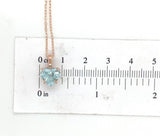 14k Rose Gold 1.73 Carat Heart Shape Genuine Natural Aquamarine Pendant (#J6728)
