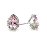 14k Gold Earrings w/Pear Shaped 1.13ct TW Pink Genuine Natural Morganites #J6471