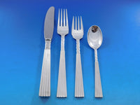 Plisse Pleated by E. Dragsted Danish Sterling Silver Flatware Set Service 40 pcs