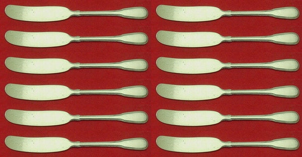 Hamilton by Tiffany and Co Sterling Silver Butter Spreader flat handle Set 12 pc