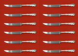 Shenandoah by Wallace Sterling Silver Steak Knife HHWS Set of 12 Custom 8 1/2"