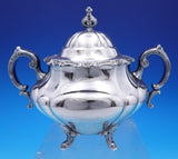 Georgian Rose by Reed and Barton Sterling Silver Tea Set 4pc w/ SP Tray (#9012)