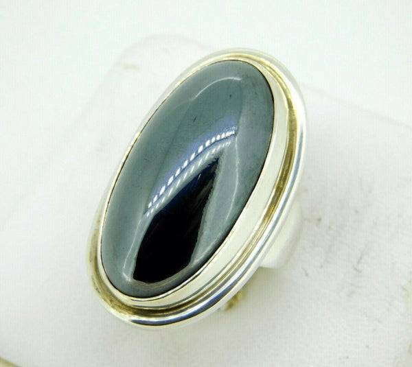 Large Georg Jensen Sterling Hematite Ring #46E (#J4458)