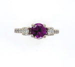 14k White Gold .97ct Grape Genuine Natural Garnet and Diamond Ring (#J6150)