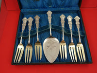 Alhambra by Whiting Sterling Silver Pie Set 7-pc in fitted box brite-cut 8 7/8"