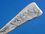 Lap Over Edge Acid Etched Tiffany Sterling Spade Server GW Poinsettia 10 3/8"