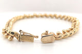VIntage 14k Yellow Gold Solid Link San Marco Shrimp Bracelet 7" (#J7035)