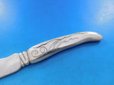 Lap Over Edge Acid Etched Tiffany Sterling Silver Fish Knife HH AS Wave 7 7/8"