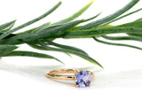14k Yellow Gold .94ct Genuine Natural Ceylon Blue Sapphire Ring 6.75 (#J7318)