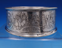 William Kerr Sterling Silver Child's Bowl Acid Etched with Four Seasons (#7771)
