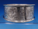William Kerr Sterling Silver Child's Bowl Acid Etched with Four Seasons (#7771)