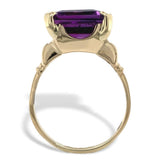 14k Yellow Gold 5.79 Carat Genuine Natural Amethyst Ring Size 6.25 (#J7614)