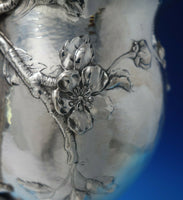 Gorham Sterling Silver Large Vase Hand Hammered w/ Vine Handles & Roses (#6232)