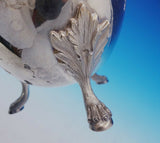 Bigelow Kennard Coin Silver Tea Set 5pc w/3-D Flower Finials Lion Paws (#3663)