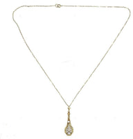 14k Yellow Gold Art Deco Diamond Lavaliere by Hagerstrom (#J5409)