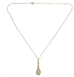 14k Yellow Gold Art Deco Diamond Lavaliere by Hagerstrom (#J5409)
