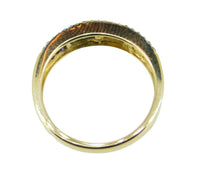 14k Yellow Gold Genuine Natural Rainbow Sapphire and Diamond Ring Band (#J4630)