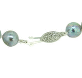 8.5mm Blue Akoya Strand of Pearls Necklace with 14k White Gold Clasp (#J4571)